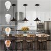 Farmhouse Vintage Pendant Light Black Fixture Pendant Lights with Spring Frame Adjustable Metal Hanging Lamp E26 [No Bulb][Unable ship on weekends
