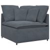 Modular Sofa Dark Gray Velvet (100% Polyester), Foam, Metal, Wood