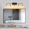 40" Modern 5-Light Vanity Wall Sconce - Black and Gold Bathroom Light Fixture with Clear Glass Shades, Industrial Wall Mounted Lamp for Mirror, Vanity