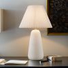 Textured Ceramic Table Lamp with Fluted Fabric Shade White See below