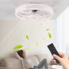 20" Luxury Double Ring LED Ceiling Fan with Light – Modern Flush Mount Design, Hidden Blades, Dimmable Lighting & Remote Control