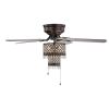 Arin Rustic Bronze 52-Inch 5-Blade Lighted Flush Mount Ceiling Fan