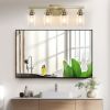 24" Golden 4-Light Vanity Light with Clear Glass Shades, Modern Iron Metal Bathroom Wall Fixture for Mirror