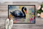 Black Swan Doormat Front Door Mat Indoor Outdoor Rugs for Entryway, Non Slip Washable Low Pile, 24H X 36W