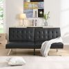 sofa bed, Stainless steel chair leg, PVC, black