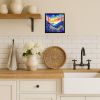 Colorful Delphinium Framed Metal Print Bathroom, Kitchen, Office, Home Decor Wall Art Ready to Hang, Square, 8X8