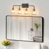 31" Modern 4-Light Vanity Wall Sconce - Black and Gold Bathroom Light Fixture with Clear Glass Shades, Industrial Wall Mounted Lamp for Mirror, Vanity