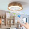 21" Bohemian Braided Ceiling Fan Light, Silent Remote Control with Timing Function, Adjustable Color Temperature, Suitable for Bedroom and Living Room
