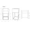 Manhattan Comfort Embassy 38 in. Grey and Black Metal Barstool