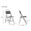 Manhattan Comfort Pullman Folding Dining Chair in Black and Natural Cane - Set of 2