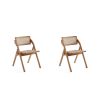 Manhattan Comfort Lambinet Folding Dining Chair in Nature Cane - Set of 2