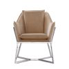Manhattan Comfort Origami Velvet Accent Chair in Fawn