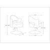 Manhattan Comfort Bopper White and Polished Chrome Faux Leather Adjustable Height Swivel Accent Chair
