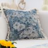 19.7in Oil Painting Shabby Chic Style Handmade Throw Pillow – Full Floral Needlepoint Decorative Cushion