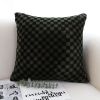 11.8inches Urban Light Luxury Dark Green Checkered Lumbar Throw Pillow – Decorative Cushion