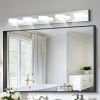 37" Modern 5-Light LED Vanity Light Fixture - Chrome Finish with Acrylic Light Shades - Energy-Efficient Bathroom Wall Sconce - Dimmable for Mirror