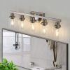 31" Modern 5-Light Bathroom Vanity Light Fixture - Brushed Nickel Finish with Clear Glass Shades, Perfect for Bathroom, Vanity