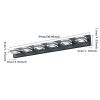39" Modern Black 6-Light LED Vanity Light, Square Acrylic Lampshades Wall Mount Fixture for Bathroom, Mirror Lighting