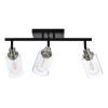 3-Light Track Lighting Kit Bathroom Light Fixtures Matte Black and Brushed Nickel Ceiling Spotlight Fixture for Hallway Porch Foyer Bath Storage