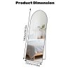 56"x15" Full Length Mirror, Floor Standing Mirror with Shatterproof Back, High-Definition Full Body Mirror, Gold/Black, Arch/Rectangle
