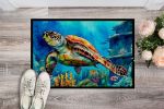 NEW Loggerhead Sea Turtle Doormat Front Door Mat Indoor Outdoor Rugs for Entryway, Non Slip Washable Low Pile, 18H X 27W