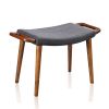 Manhattan Comfort Geta Charcoal and Antique Walnut Ottoman