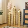 Floor Metal Vases Decorated White Metal vases Set of 3 gorgeous home decoration large glazed metal vases 25.2in/29.33in/34.25in height
