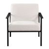 Millie Oatmeal White Stationary Metal Accent Chair