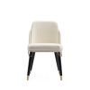 Manhattan Comfort Estelle Cream and Black Faux Leather Dining Chair