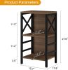 Small Bookshelf,3 Tier Industrial Bookcase with Metal Frame and Backboard,Low Rustic Brown