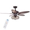 Casimer 5-blade 3-light Crystal Bronze 42" Ceiling Fan ( 2 Color Option Blades)