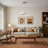 Astral Single Light White Pendant Lamp with Golder Brass Finish for Entrance Kitchen Island 14"D × 8"H