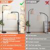 Dimmable Floor Lamp, 1000 Lumens LED Edison Bulb Included Black