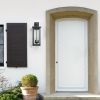 1-Pack 22.0" Outdoor Wall Lantern with Dusk to Dawn Sensor, Matte Black Finish, Clear Glass Panels, Weatherproof Exterior Light for Porch, Patio