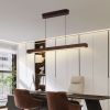 39-inch Walnut Wood Modern LED Pendant Light, Adjustable Hanging Light for Dining Room, Kitchen, Living Room – Sleek Walnut Color Finish