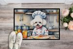 NEW Bichon Frise The Chef Doormat Front Door Mat Indoor Outdoor Rugs for Entryway, Non Slip Washable Low Pile, 18H X 27W