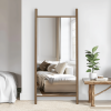 71"*31"Solid wood ladder rectangular brown full-length mirror for Living Room, Bedroom, Hanging or Leaning Against The Wall