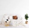 Throw Pillow Set 6, 18x18 Vegan leather throw pillow, Modern Minimal Accent Pillow Covers
