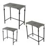 Set of 3 The Gilbert Nesting Tables Metal Plant Stand, L:24x14x26" M:21.5x11.5x23" S:19x9x20"
