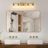 31" Golden 5-Light Vanity Light with Clear Glass Shades, Modern Iron Metal Bathroom Wall Fixture for Mirror