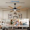 72-Inch 8-Blade Large Ceiling Fan,Reversible Quiet DC Motor,Indoor/Outdoor Modern Ceiling Fan,Suitable for Kitchen,Living Room and Terrace,Black.