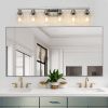 37" Modern 6-Light Bathroom Vanity Light Fixture - Brushed Nickel Finish with Clear Glass Shades, Perfect for Bathroom, Vanity