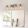 24" Modern 4-Light Bathroom Vanity Light Fixture - Brushed Nickel Finish with Clear Glass Shades, Perfect for Bathroom, Vanity