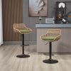 Modern Swivel Bar Stools Set of 2 Adjustable Counter Height Chairs with Footrest for Kitchen, Dining Room (Green)