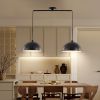 41" Industrial Modern Black Double Pendant Light – Adjustable Ceiling Hanging Lamp with Matte Finish for Dining Room, Kitchen