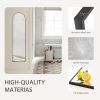 56"x15" Full Length Mirror, Floor Standing Mirror with Shatterproof Back, High-Definition Full Body Mirror, Gold/Black, Arch/Rectangle
