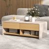 Home Coffee Table with 2 Drawers and 2 Storage Shelf