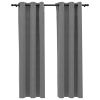 Blackout Curtains with Rings 2 pcs Gray 37"x95" Velvet