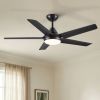 48" Ceiling Fan with Lights and Remote Control, Matte Black Modern Ceiling Fan, Reversible DC Motor, 6 Speeds, 3 CCT Dimmable LED