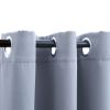 Blackout Curtains with Rings 2 pcs Gray 37"x84" Fabric